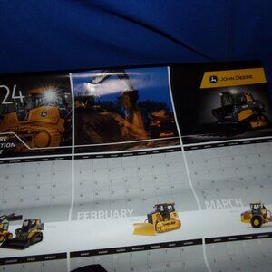 John Deere Construction Equipment Year-at-a-Glance Wall Calendar - 2024